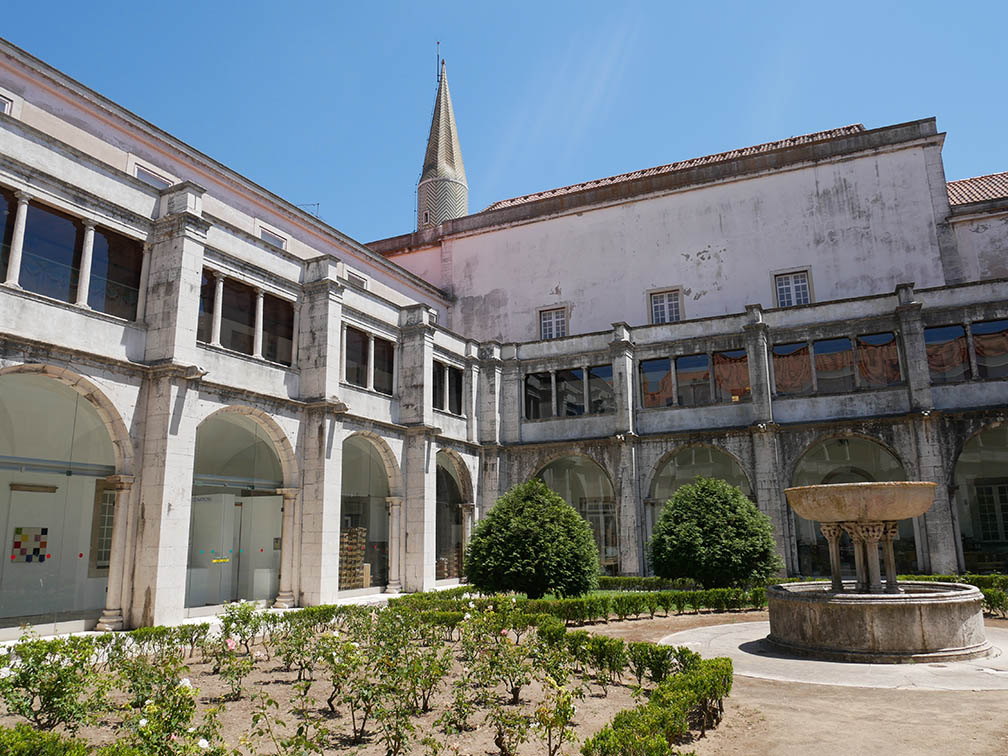interior garden of the Portuguese National Museum of Azulejos installed in the former convent of Madre de Deus